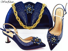 Load image into Gallery viewer, Fashion Women nice color Shoes And Bag Set To Match 7cm High Quality Italian Shoes With Matching Bags For Party! WENZHAN B93-2