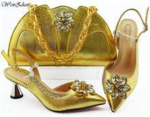 Load image into Gallery viewer, Fashion Women nice color Shoes And Bag Set To Match 7cm High Quality Italian Shoes With Matching Bags For Party! WENZHAN B93-2