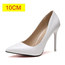 Load image into Gallery viewer, 2019 HOT Women Shoes Pointed Toe Pumps Patent Leather Dress  High Heels Boat Shoes Wedding Shoes Zapatos Mujer Blue White
